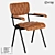 Eco-Leather Ash Wood Chair 3D model small image 1