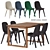 Modern Oak Dining Table and Chairs 3D model small image 1