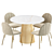 Dubai Velvet Dining Chair and Anton Marble Table 3D model small image 2