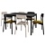 Sleek Lina Chair & Nordic Table 3D model small image 1