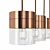 Sleek Satin Copper Pendant Light 3D model small image 2