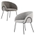 Modern Xander Fabric Dining Chair 3D model small image 4