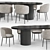 Sophisticated Dining Set: GLOBEWEST Benjamin Ripple Table & Eichholtz Filmore Chair 3D model small image 1