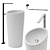 ALMOND Freestanding Washbasin: Elegant and Functional 3D model small image 1