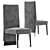 Gray Velvet Porsha Dining Chair 3D model small image 2