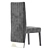 Gray Velvet Porsha Dining Chair 3D model small image 5