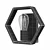 Modern Hexagon Sconce: Contemporary Elegance Illuminated 3D model small image 3