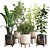 Wooden Vase Collection for Indoor Plant 3D model small image 1