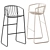 Sleek and Stylish Nude Bar Stool 3D model small image 1