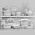 Kitchen Essentials Set: Kettle, Utensils, Saucepan 3D model small image 2