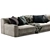 Poliform Paris Seoul Sofa: Modern Elegance for Your Space 3D model small image 3