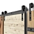 Rustic Sliding Barn Doors 3D model small image 3