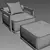 Modern Teak Lounge Chair: RH Prado 3D model small image 3