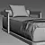 Restoration Hardware PRADO Teak Chaise 3D model small image 2