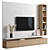 Modular TV Wall 2600mm High 3D model small image 4