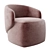 Cozy Crescent Swivel Armchair 3D model small image 1