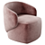 Cozy Crescent Swivel Armchair 3D model small image 2