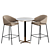 Elegant Marble and Metal Counter Stool 3D model small image 1