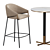 Elegant Marble and Metal Counter Stool 3D model small image 3