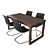 Sleek Oak Table Set 3D model small image 11