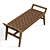 Salvaged Teak and Leather Bench 3D model small image 3