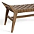 Salvaged Teak and Leather Bench 3D model small image 5