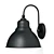 Vintage Black Metal Barn Light 3D model small image 1