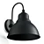 Vintage Black Metal Barn Light 3D model small image 3