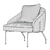 Modern Bahia Armchair: Stylish Comfort for Every Home 3D model small image 6