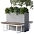 Urban Green Benches - Collection of Flowers, Plants, Tree 3D model small image 3