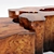 Elegant Oak Coffee Table Set 3D model small image 3