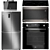 LG Kitchen Appliance Set 4: Oven, Microwave, Cooktop, Hood & Fridge 3D model small image 1