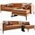 Mod Leather L-Shape Sofa 3D model small image 3