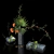 Botanical Bliss: Trio of Indoor Bouquets 3D model small image 2