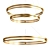 Sleek Black Gold Rings Chandelier 3D model small image 4