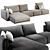 Luxury Longhi Atar Sofa: Soft Leather or Fabric Options 3D model small image 1