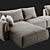 Luxury Longhi Atar Sofa: Soft Leather or Fabric Options 3D model small image 3