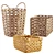 Scandinavian Style Rattan Baskets Set 3D model small image 1