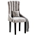 Luxury Oxford Velvet Dining Chair 3D model small image 1