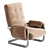 Italian 1970s Brown Mohair Lounge Chairs 3D model small image 3