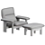 Modern Comfort: Brasilia Lounge Chair & Ottoman 3D model small image 5