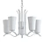 Sleek Brushed Nickel Chandelier 3D model small image 2