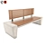 Elegant Concrete Garden Bench 3D model small image 2