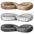 Natuzzi Infinito Modern X-Form Sofa 3D model small image 4