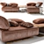 Natuzzi Cava Leather Sofa 3D model small image 3