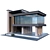 Modern Concrete House Model 3D model small image 1