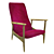 Retro-inspired 70s Armchair 3D model small image 1