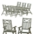 IKEA BONDHOLMEN Table and Chairs Set 3D model small image 1
