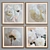 Elegant Pion Flower Picture Frame Set 3D model small image 2