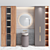 Modern Bath Set: Sink, Mirror, Wardrobe 3D model small image 1